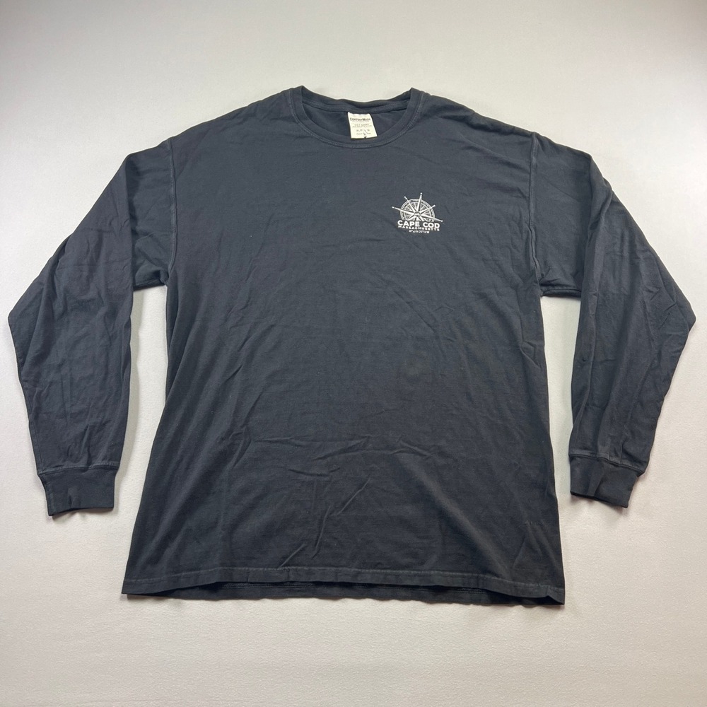Hanes Shirt Mens XL Black Cape Cod Massachusetts Compass Graphic Comfort Wash